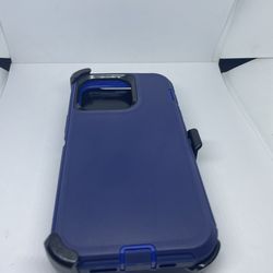 For iPhone 13 Pro Blue Case With Belt Clíp Holster