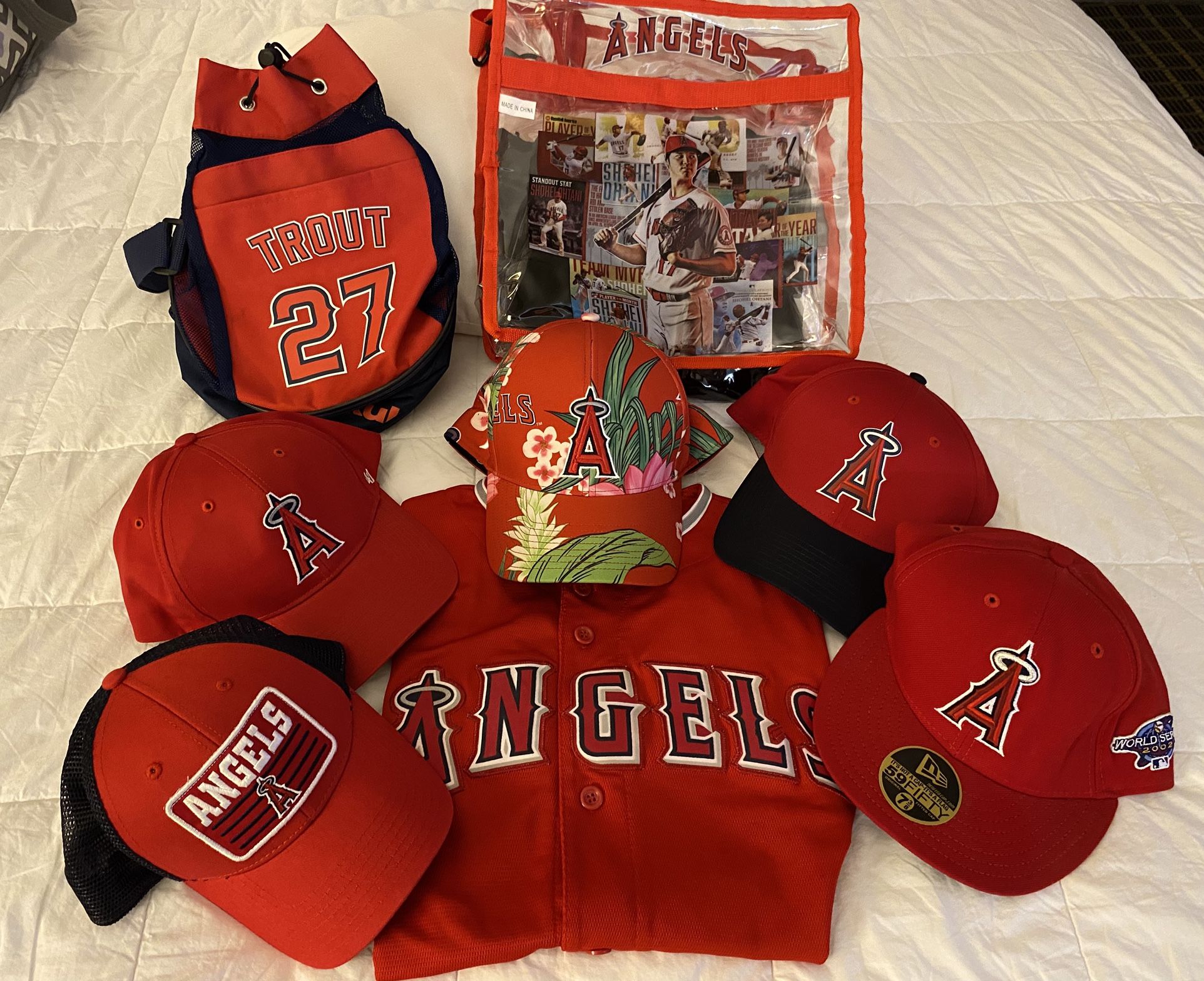 SHOHEI Backpack, 5 Angel Caps, 2 Bag, (1) Jersey, (2) Cooler