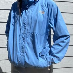 Blue North Face Zip Up jacket raincoat 