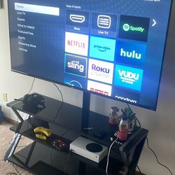 65” TV With Mount/Entertainment Center