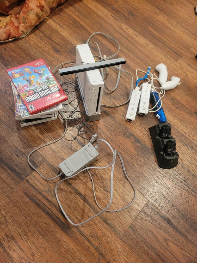 Wii For Sale With 3 Controllers, 2 Nunchucks, 9 Games And More