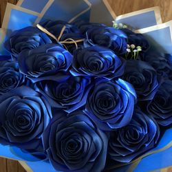 Flowers bouquet Eternal roses Ribbon roses