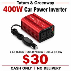 EPANEE 400W Car Power Inverter – 2 AC Outlets & USB Ports