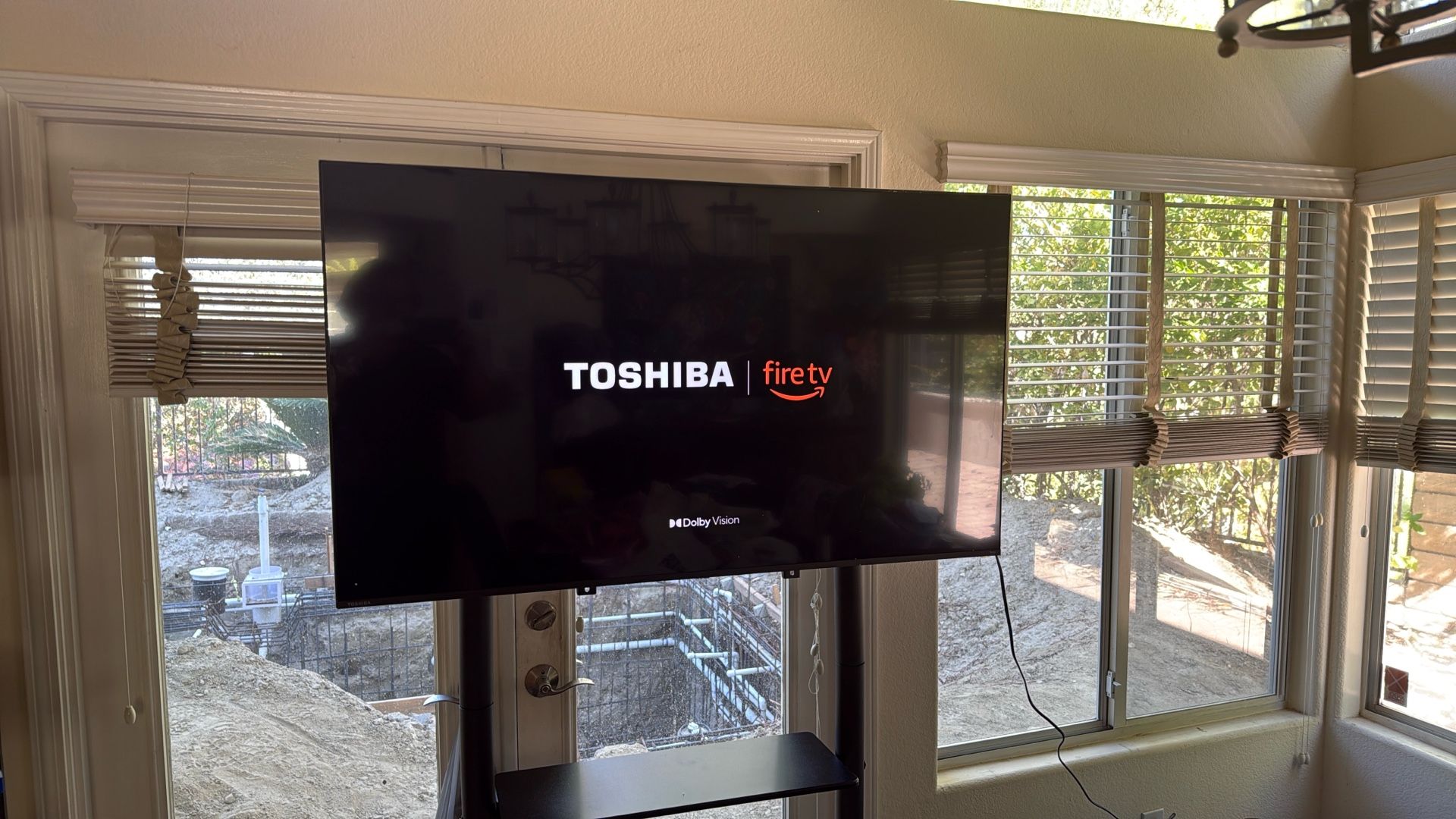 Toshiba 55”tv With Wheeled Cart