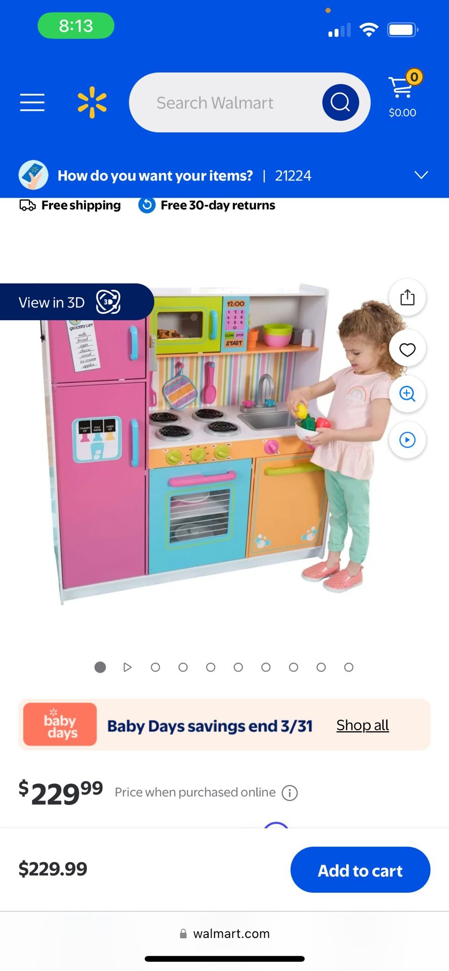 KidKraft Deluxe Big and Bright Wooden Play Kitchen for Kids, Neon Colors