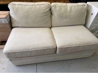 Custom built white fabric sectional La-Z-Boy