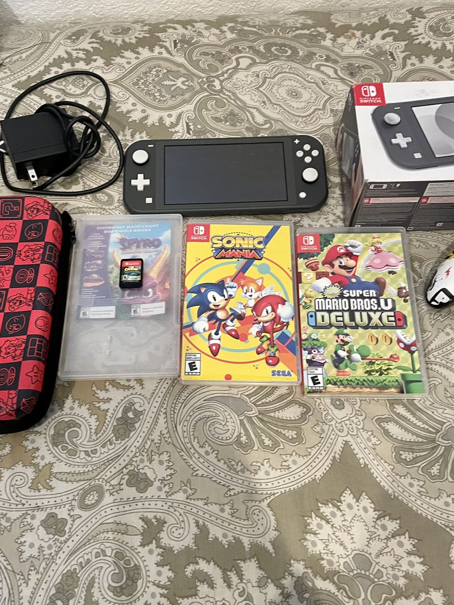 Nintendo switch lite + PowerA Enhanced Pokémon Battle Bluetooth Controller  for Switch + 3 games + Super Mario Bros. Checkerboard Protection Case Kit f  for Sale in Hayward, CA - OfferUp