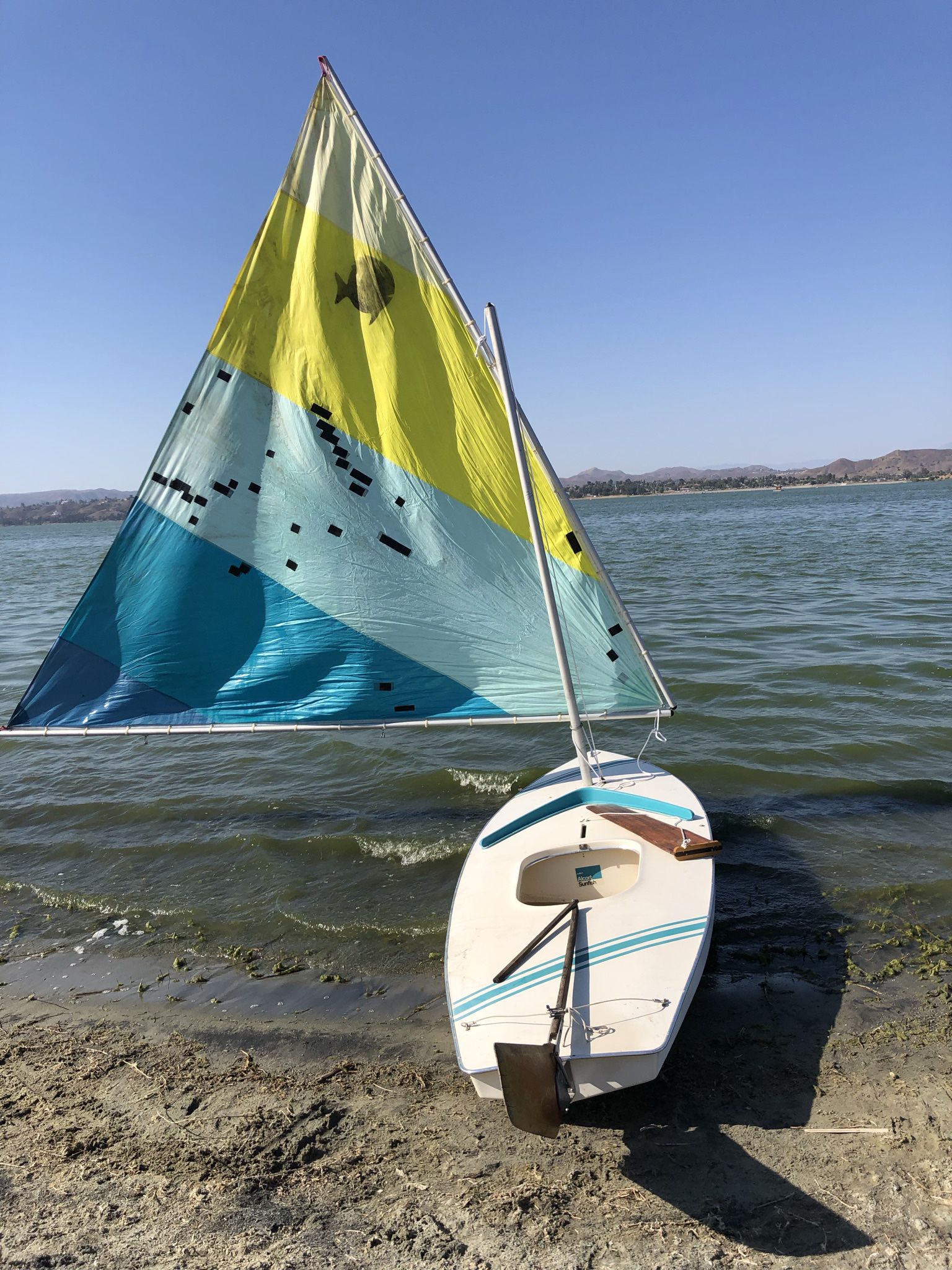 sunfish sailboat with trailer