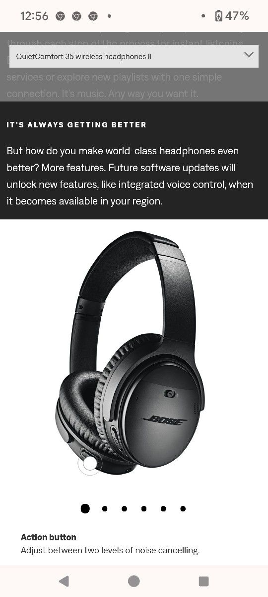 vende Bose QuietComfort 35ii Wireless Noise Cancelling Headphones, Bluetooth Over color