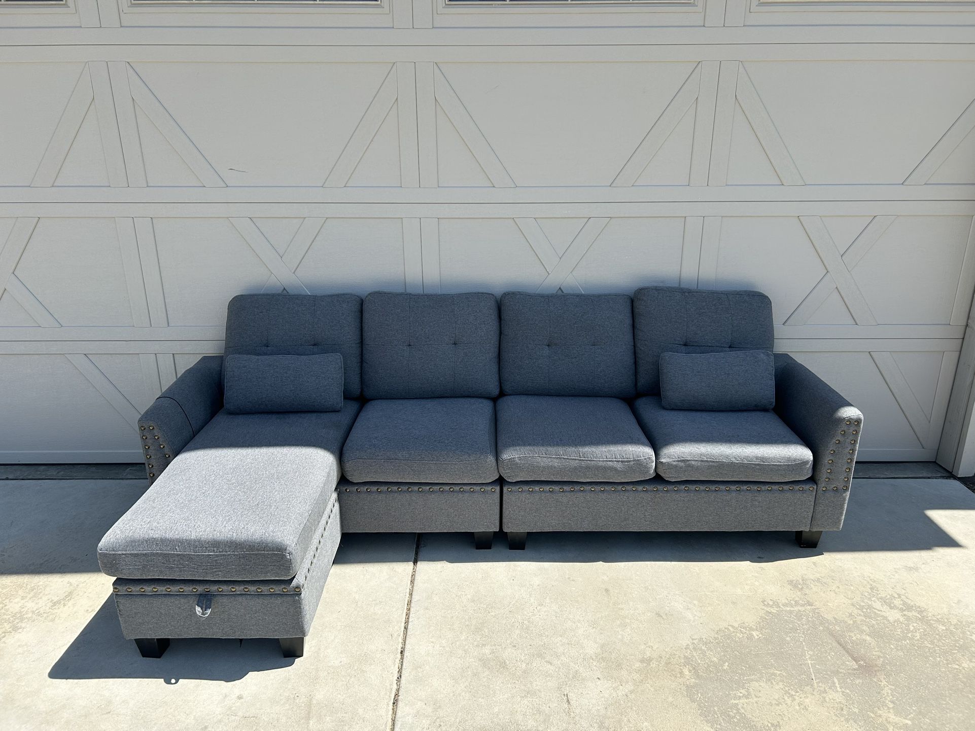 Small Dark Grey Sectional Couch