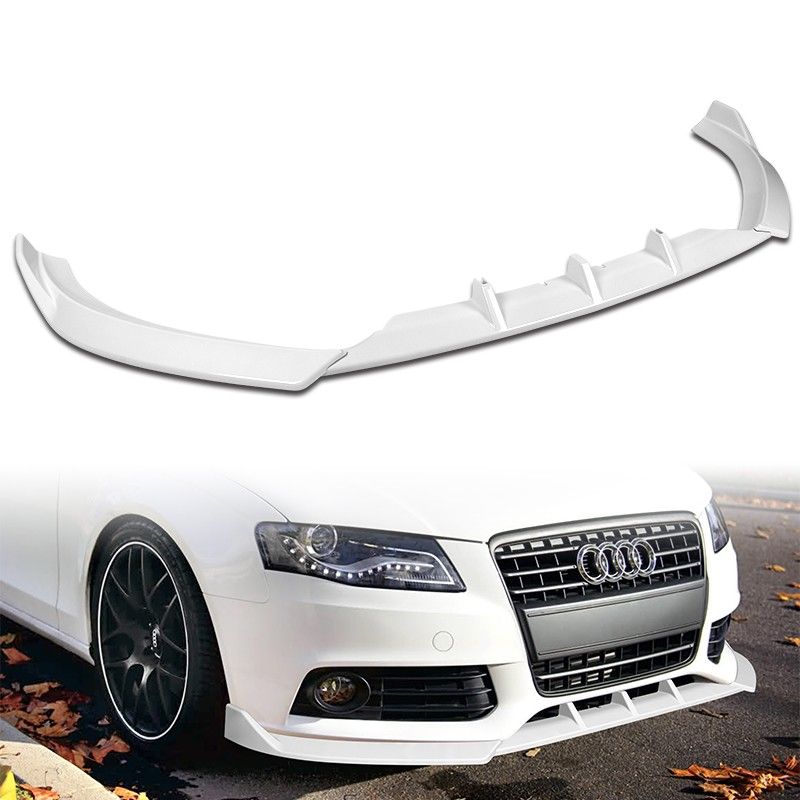 For 2009-2012 Audi A4 B8 Sedan STP-Style Painted white Front Bumper Spoiler Lip -(2-PU-484-PWH