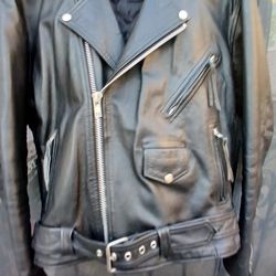 100% Leather Marlon Brando Style Motorcycle Jacket