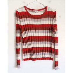 Madewell Striped Ribbed Long Sleeve Shirt -Size Large