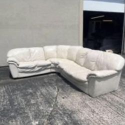White Sectional Couch- Free Delivery 