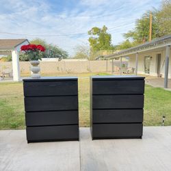 2 IKEA Black Dressers Set 