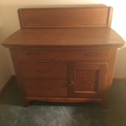 Antique Oak Wood Cabinet