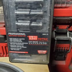 Icon Professional Deep Impact Socket Ship 13 Piece Metric 3/8 Drive