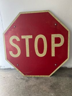 Vintage Authentic 30x30 heavyweight steel traffic stop sign