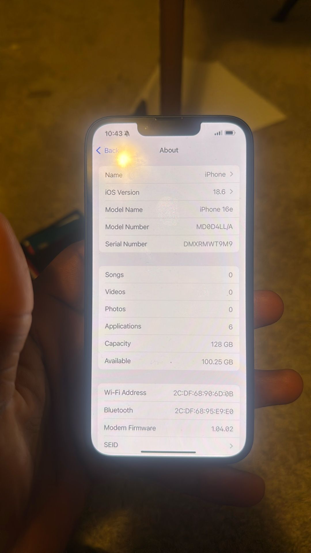 iPhone 16e. Locked With Verizon. 