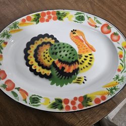 Vintage Enamelware Turkey Platter