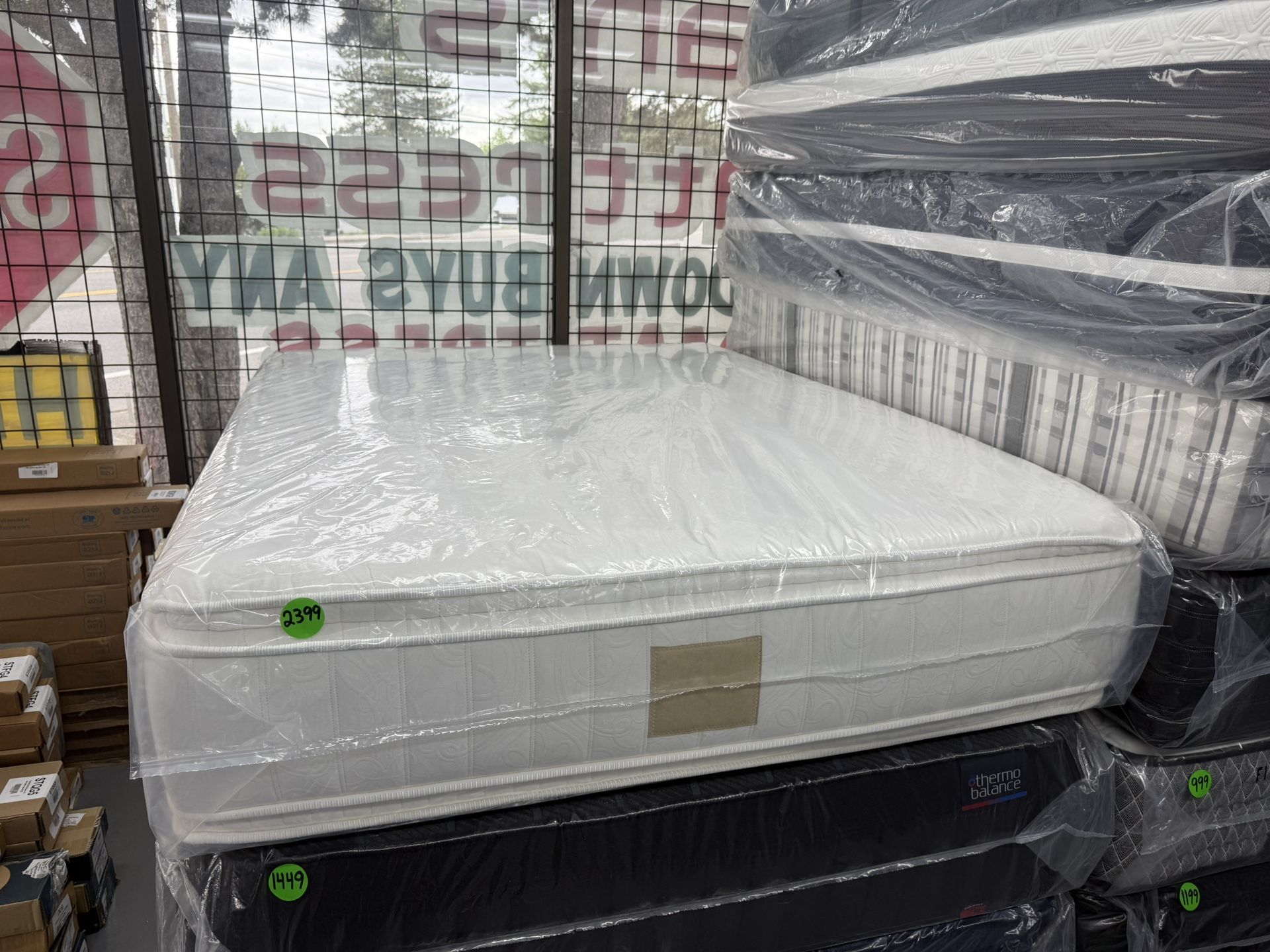 QUEEN SIZE SHIFMAN LATEX HYBRID (DOUBLE SIDED) MATTRESS & BOX SPRING BED SET