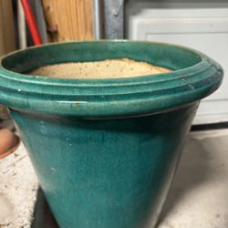 Huge Teal Planter With Drainage 