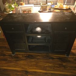 Wooden black tv stand