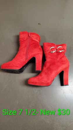 New Red Size 7.5 Booties