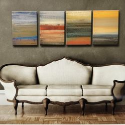 4 Piece Wrapped Canvas Acrylic Painting Print ( Set of 4) 
