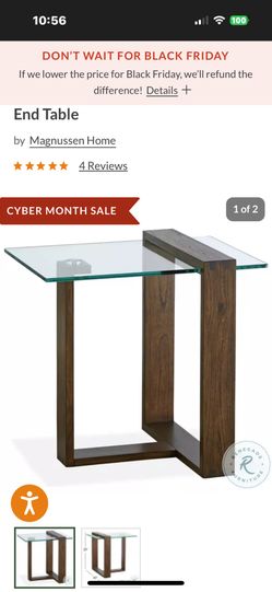Glass And Wood End Table