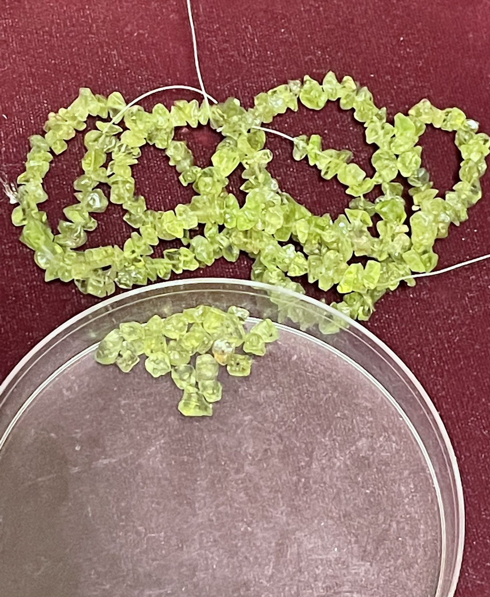 22.75+ Inches Of Peridot Nugget Beads 203