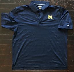 Champion University of Michigan Wolverines NCAA Blue Polo Shirt XL