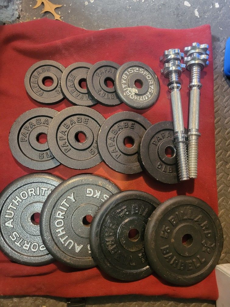 1" HOLE ADJUSTABLE DUMBBELLS 70LBs.
4-10s. 4-8s. 4-2.5s
11525 S HALSTED DUNKIN DONUTS/
7111.S WESTERN WALGREENS
70$ CASH ONLY AS IS