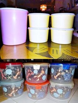Tupperware 10pc set and Lock n Lock 12pc canister set