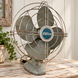 Vintage 1950s FASCO 14” Metal Oscillating Desk Fan MCM Tested Working