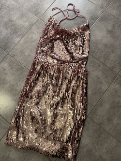 Pink Gold Sequin Dress
