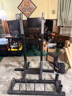 Squat rack and Olympic Weight Organizer
