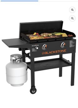 Blackstone Original Outdoor Griddle, 2-Burner 28" Propane Flat Top Grill with Hard Cover, Black
