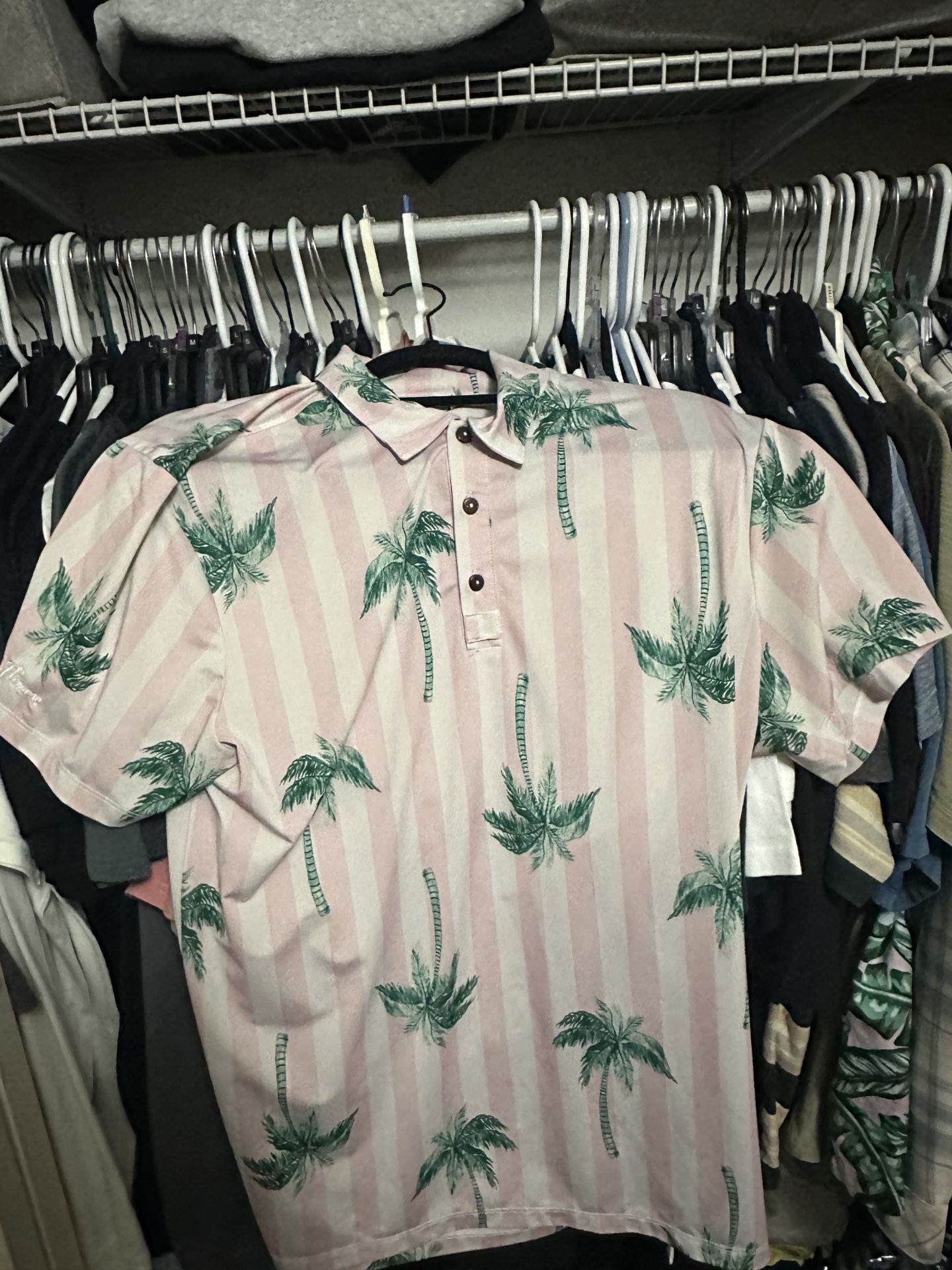 Kenny Flowers Golf Polo Palm Trees