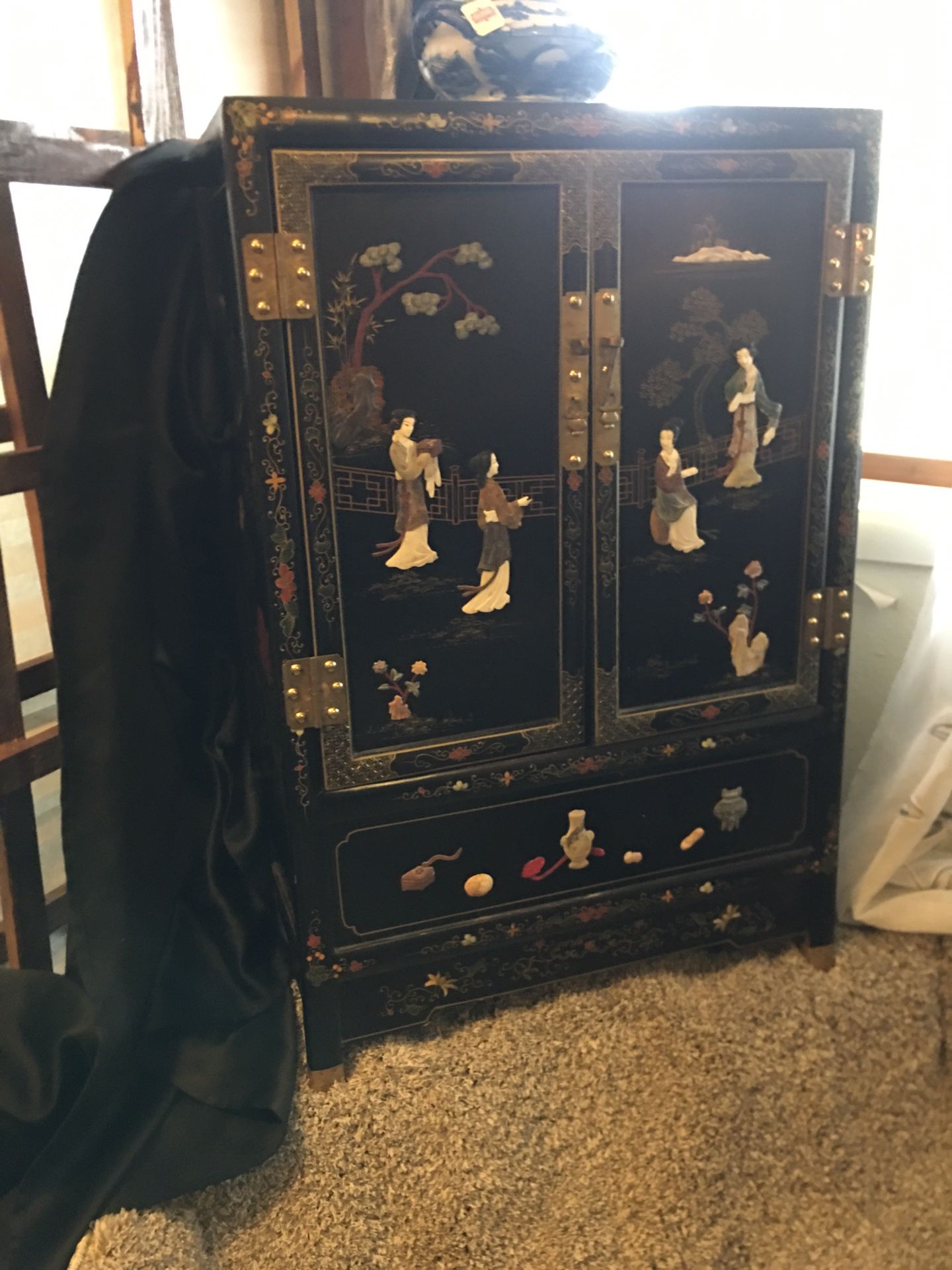 Mother Of Pearl Antique Cabinet 