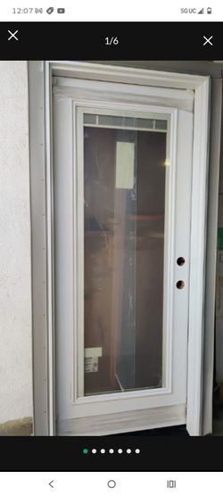 32x80 exterior door, Left hand mini blinds, available now