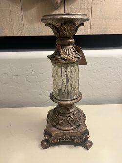Ornate Silver Candlestick Holder