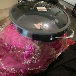 PRINCESSHOUSE 💜 Sarten 13” Anthiaderente Con Tapa Coladora 