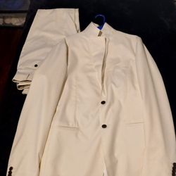 Suitsupply Ivory Band Collar Suit – Vitale Barberis Canonico Super 110s (36L Slim) S