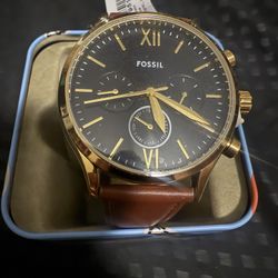 Fossil Leather Strap Watch