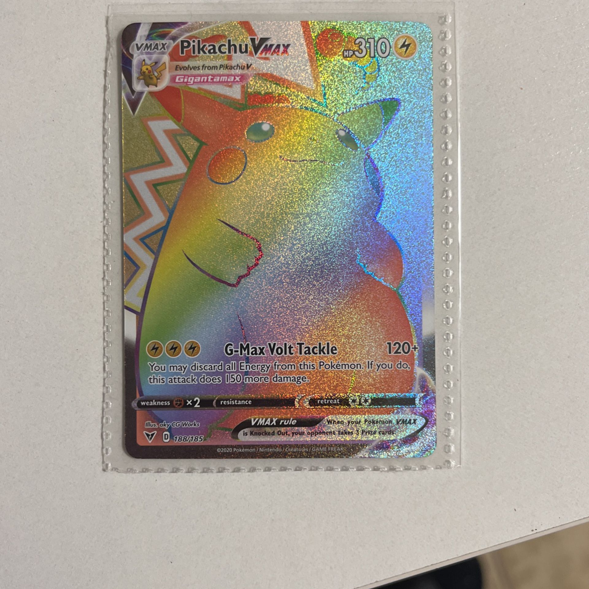 pikachu pokemon card 70 111 Pikachu VMax - 044/185 Full Art Ultra Rare