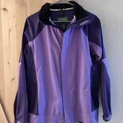 LL bean purple hooded ski/snow jacket