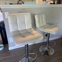 Leather Bar Height Stool Chairs