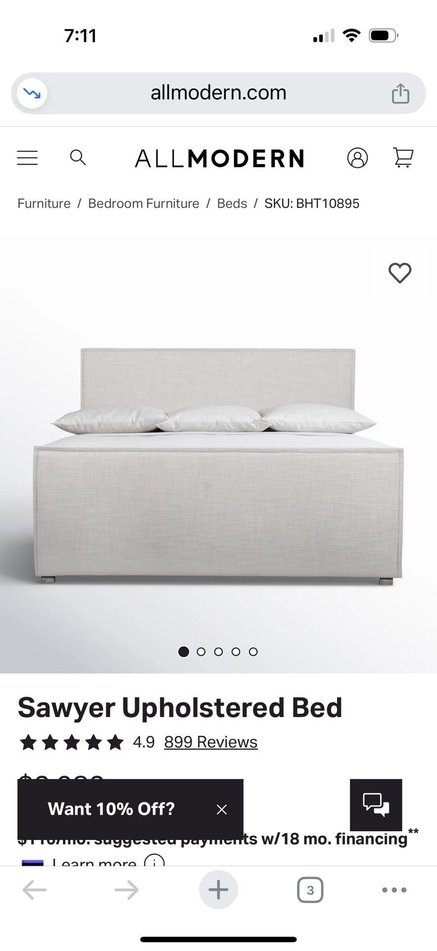 New In Box! Cal King ‘sawyer’ Bed