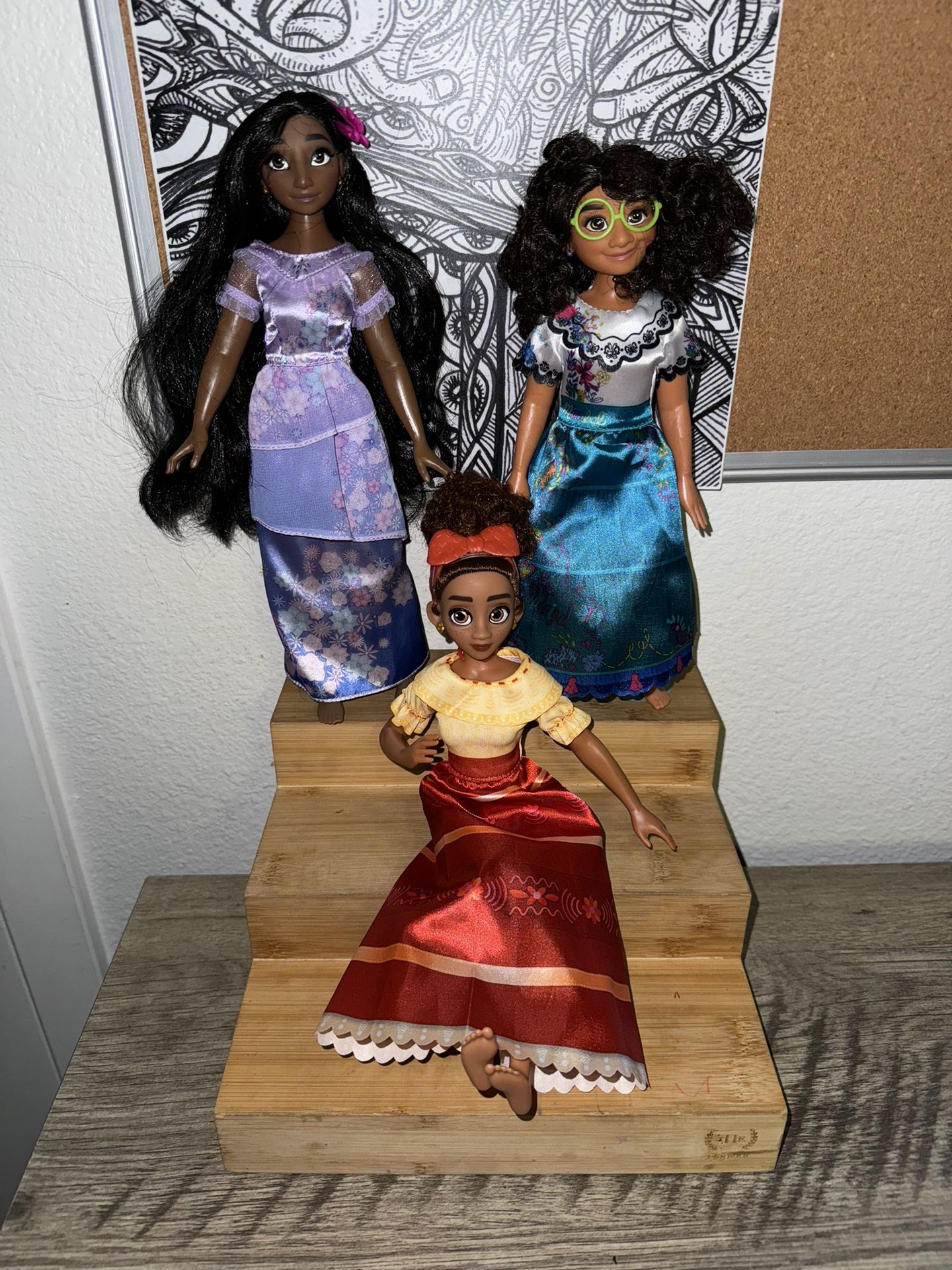 Disney Encanto Dolores, Isabela And Mirabel Madrigal 11 Inch Dolls Lot Of 3